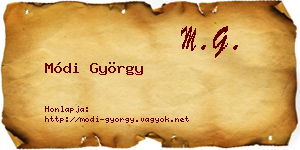 Módi György névjegykártya