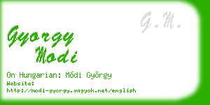 gyorgy modi business card